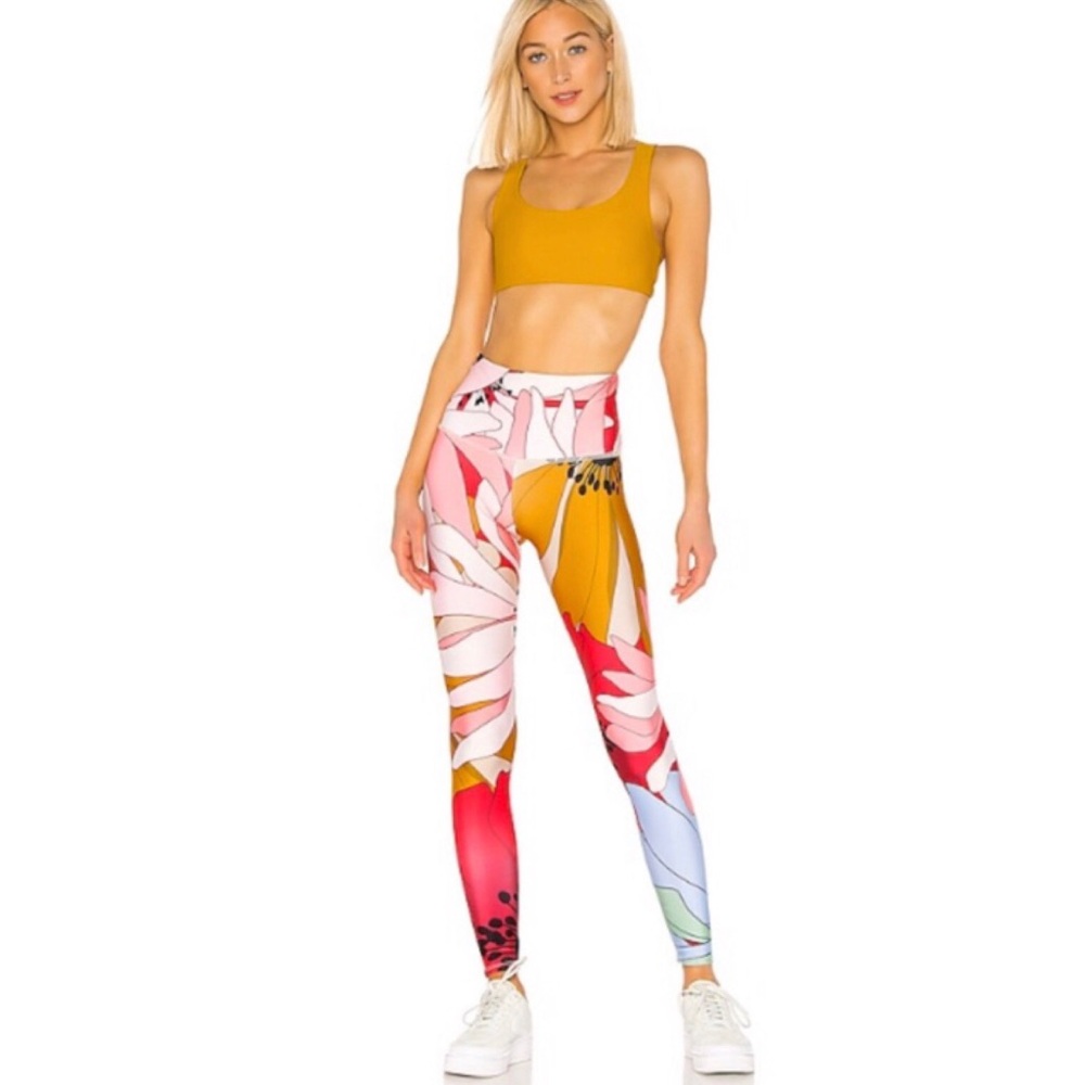 Onzie High Rise Leggings Flower Child Print XS Retro Floral Revolve